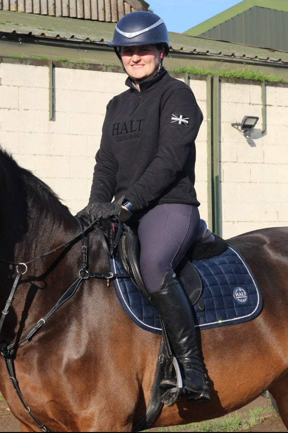 Deluxe Navy saddle pad with diamond Trim