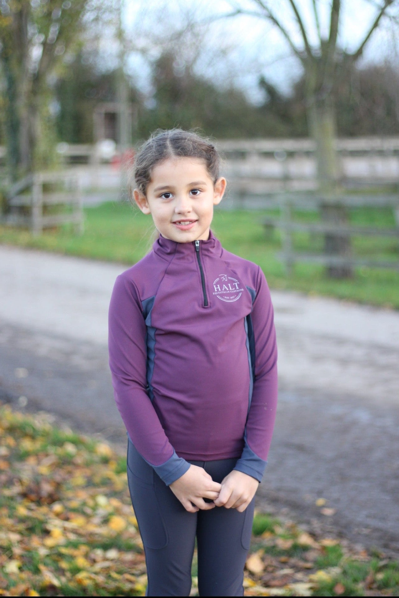 Kids Plum and Grey Base Layer