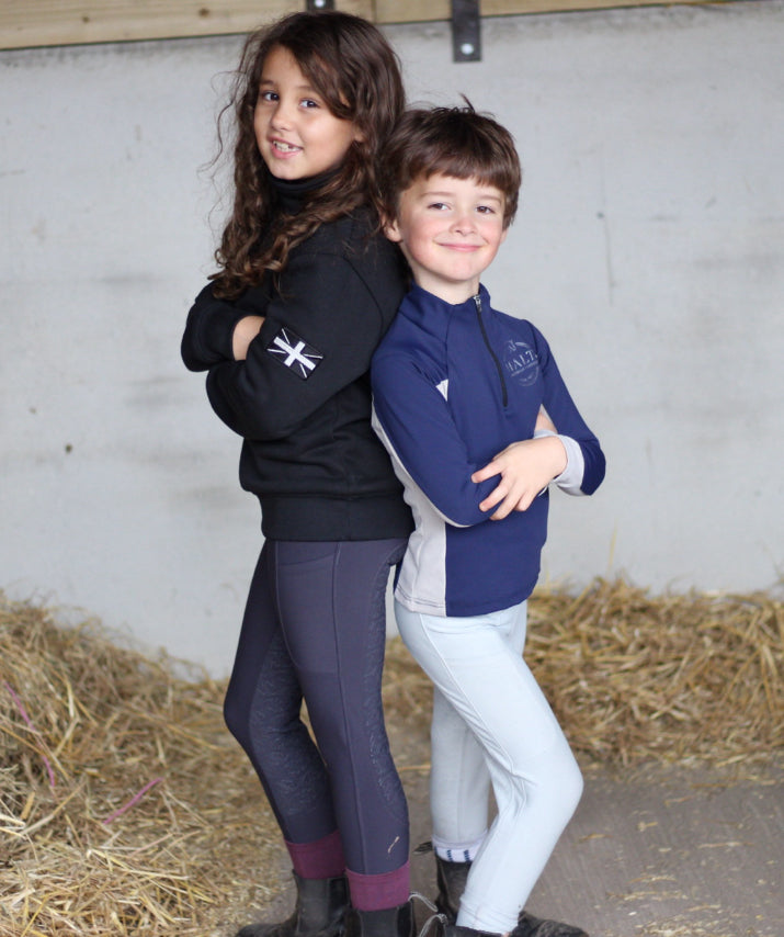 Navy and Stone Kids base layer