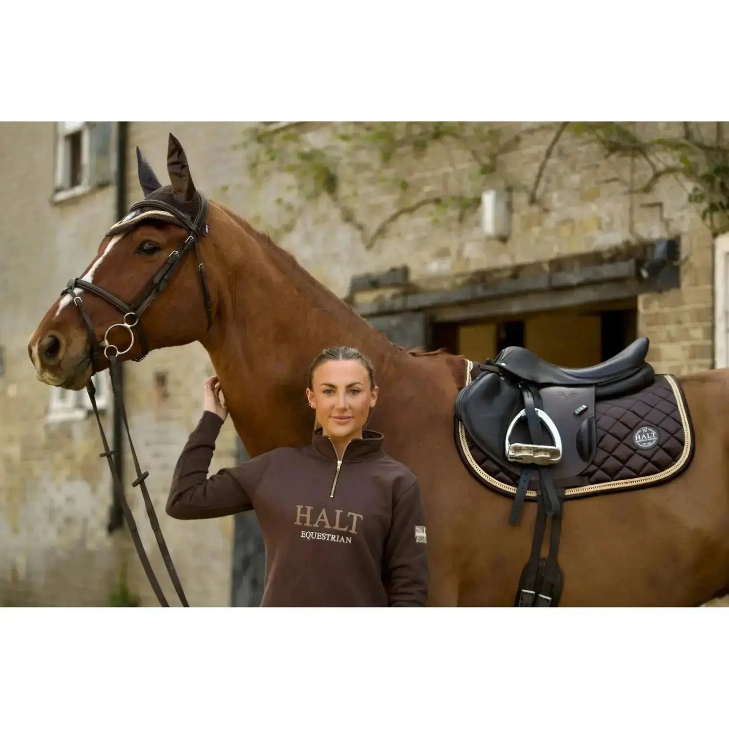 Chocolate Deluxe Half Zip - Halt Equestrian