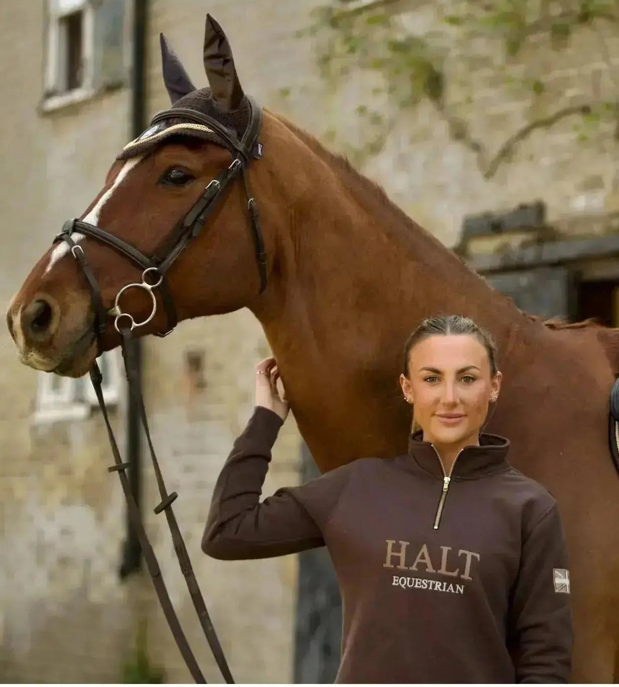 Chocolate Deluxe Half Zip - Halt Equestrian