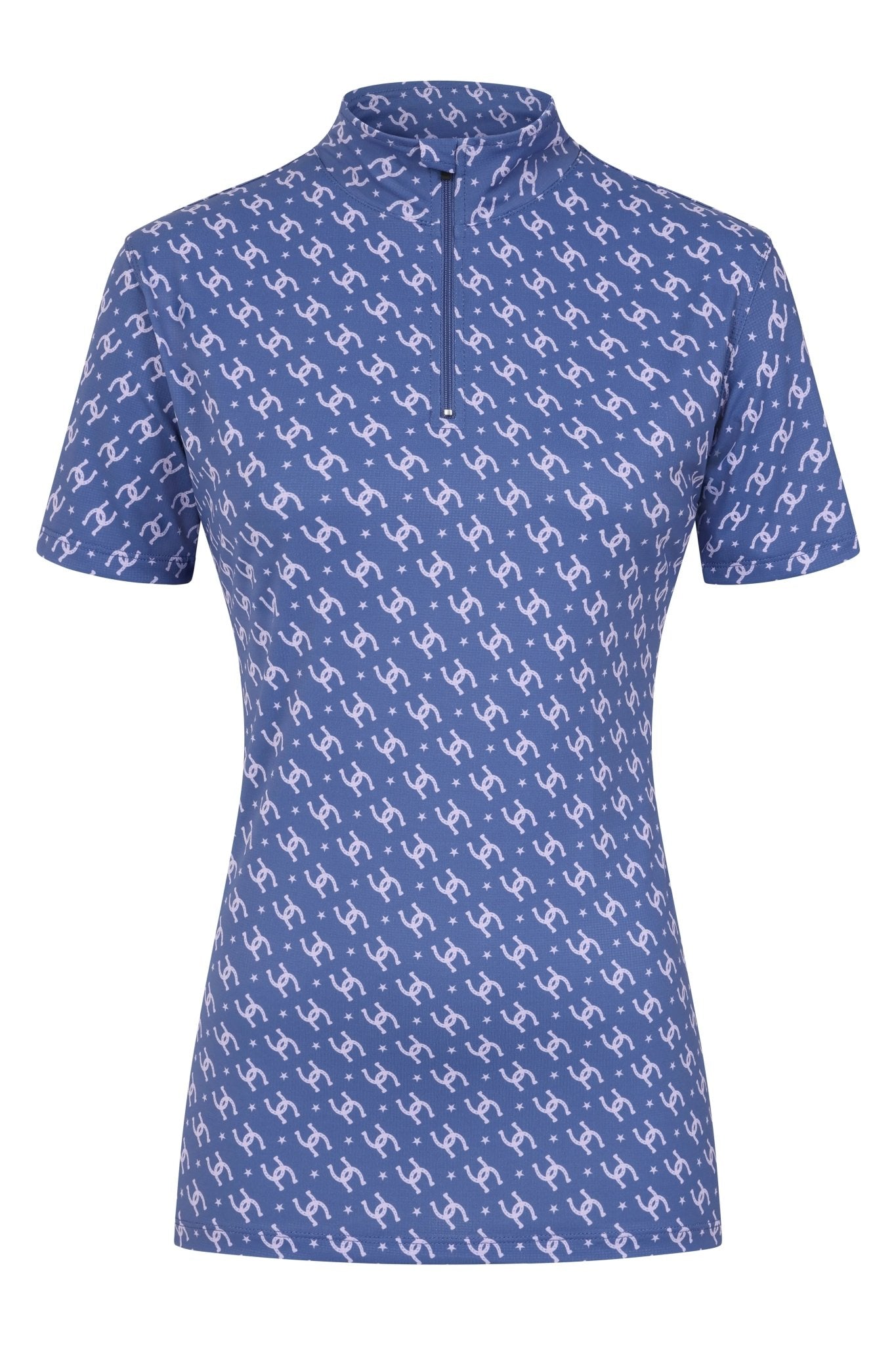 Cowgirl Technical Horse Tiding T-Shirt - navy and lilac - Halt Equestrian