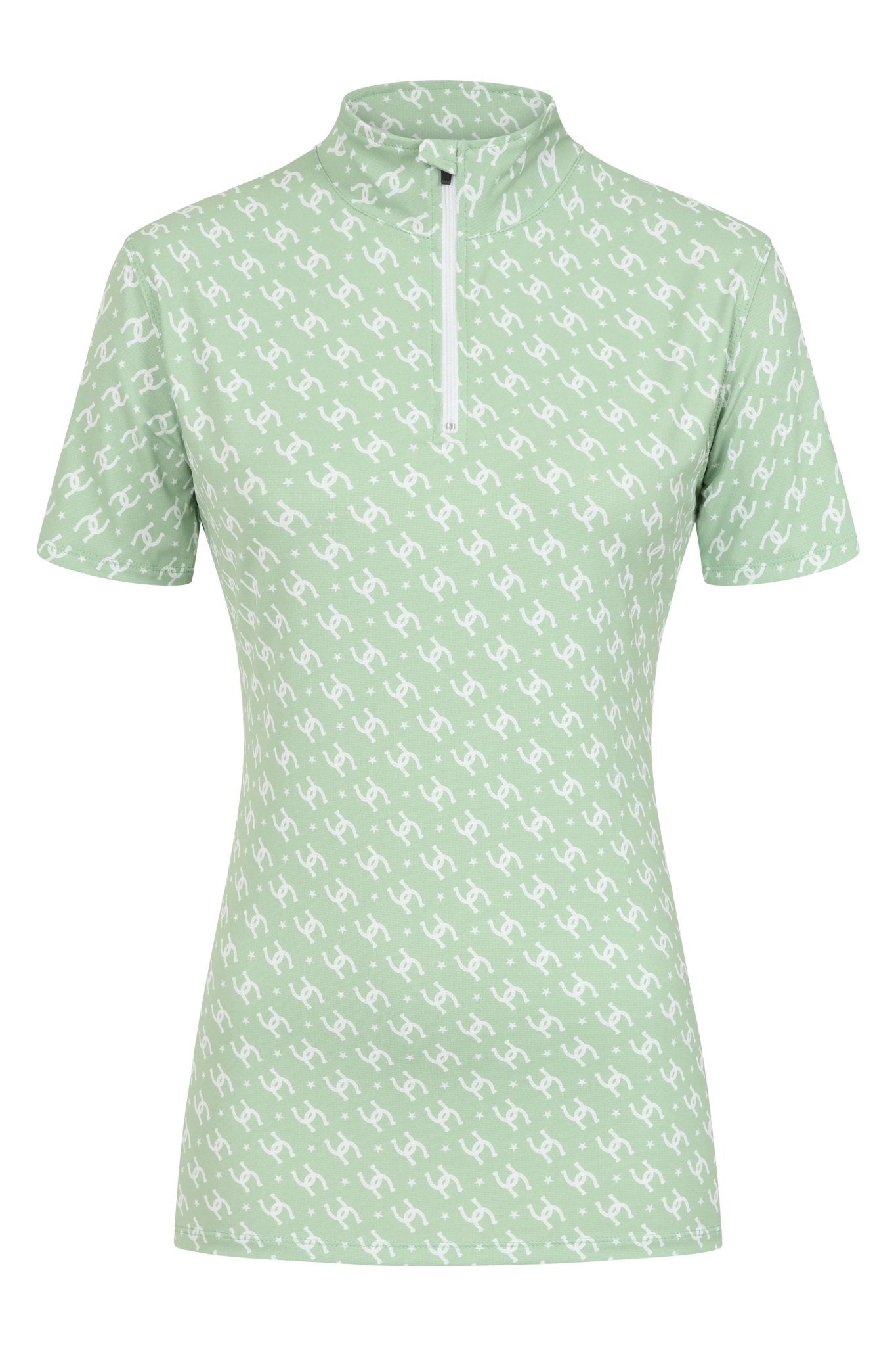 Cowgirl Technical Horse Tiding T-Shirt - Sage and white - Halt Equestrian