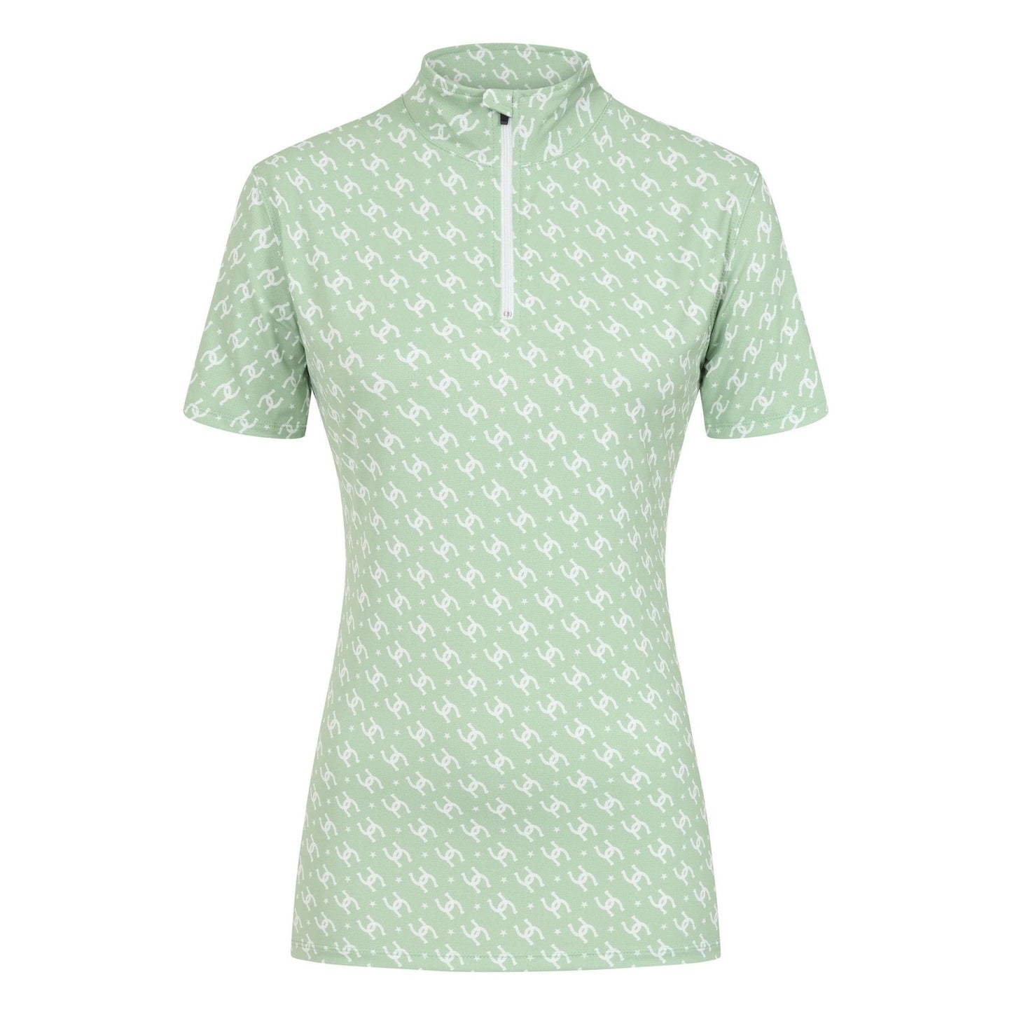 Cowgirl Technical Horse Tiding T-Shirt - Sage and white - Halt Equestrian