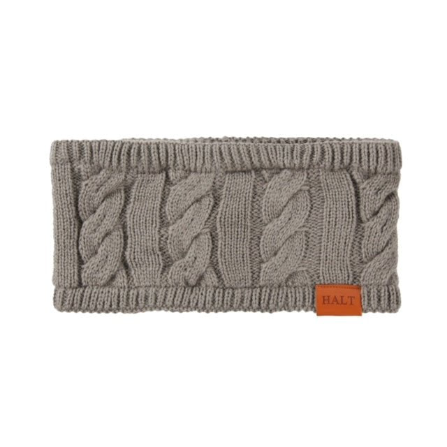 Light Grey Cable Knit Headband-Halt Equestrian