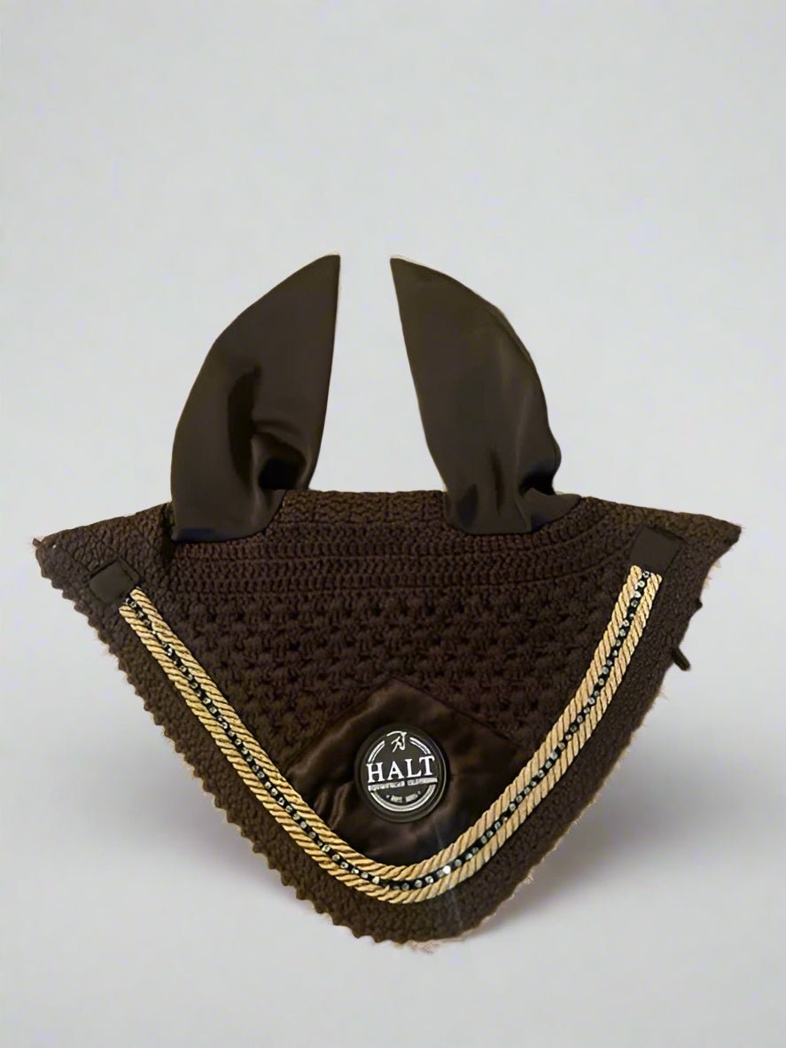 Limited Edition Chocolate Ear Bonnet - Halt Equestrian