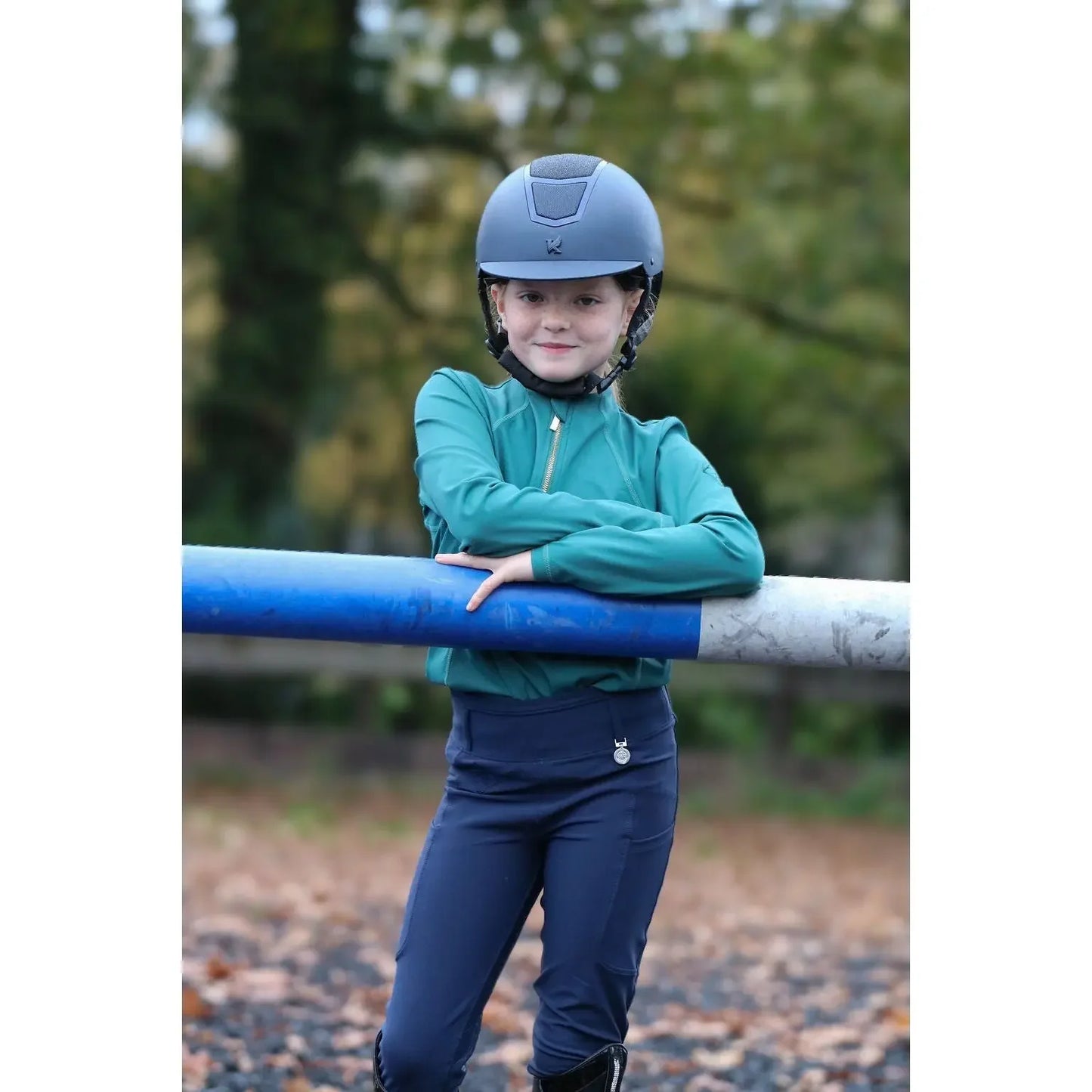 Premium Navy children’s Equestrian Riding Tights by Halt Equestrian - Superior Comfort and Style for Riders - Halt Equestrian