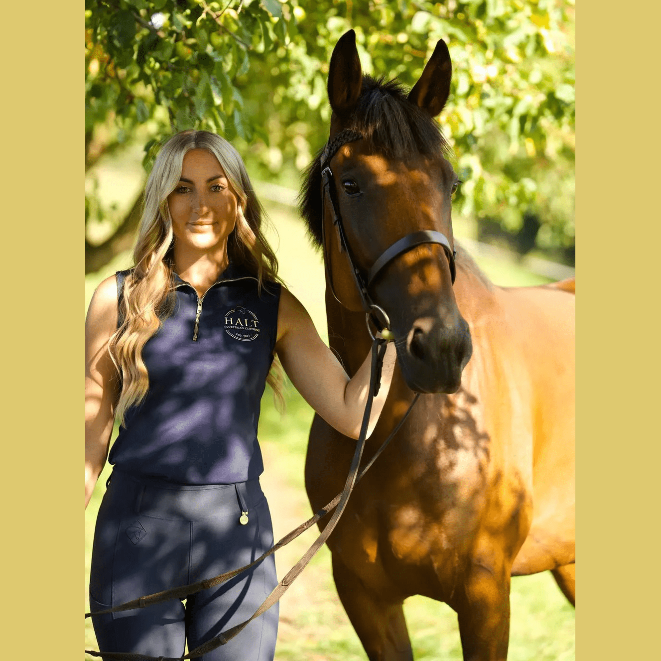 Sleeveless Navy Riding Top - Halt Equestrian