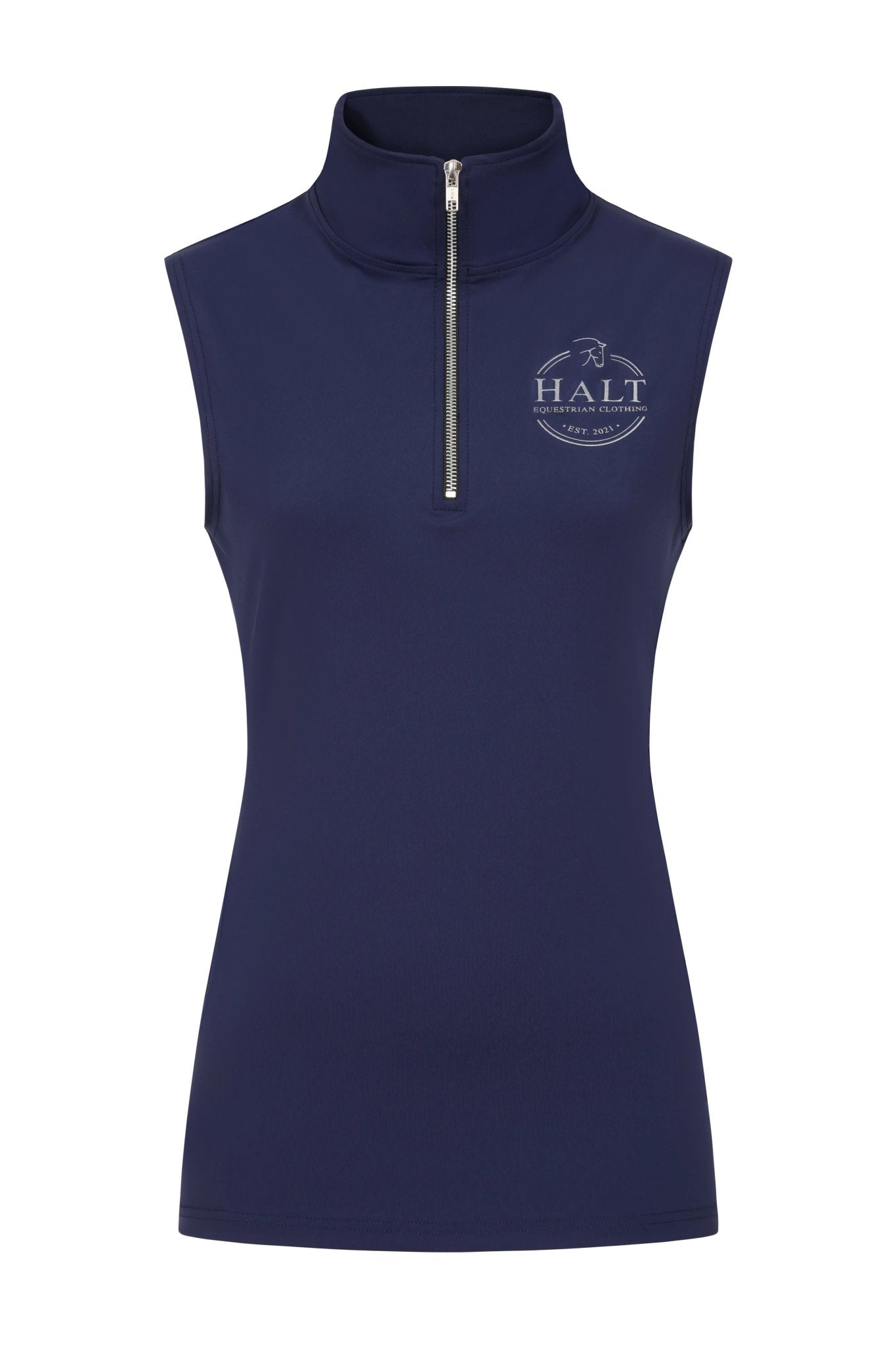 Sleeveless Navy Riding Top - Halt Equestrian