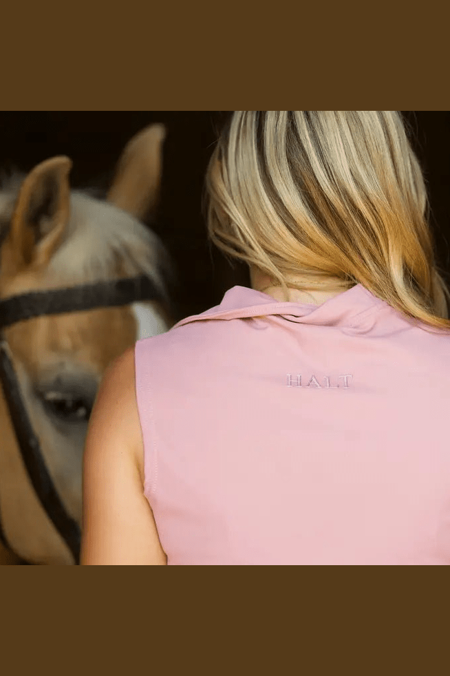 Sleeveless pink Riding Top - Halt Equestrian