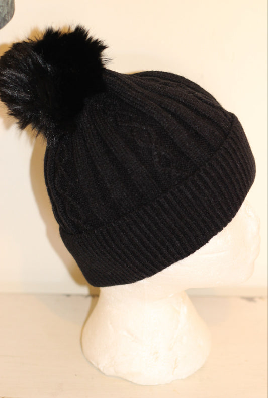 Jet Black winter hat