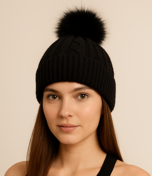 Jet Black winter hat