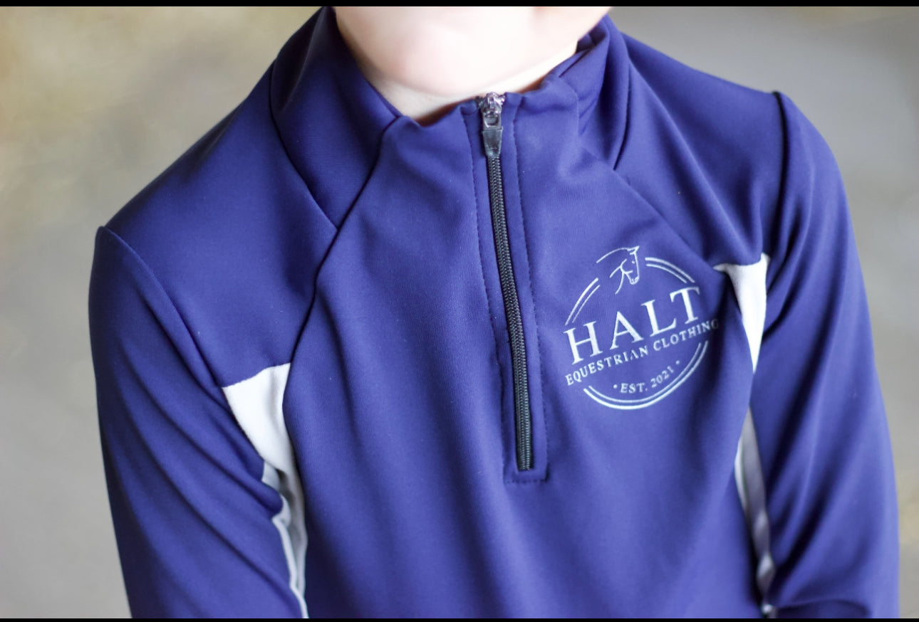 Navy and Stone Kids base layer