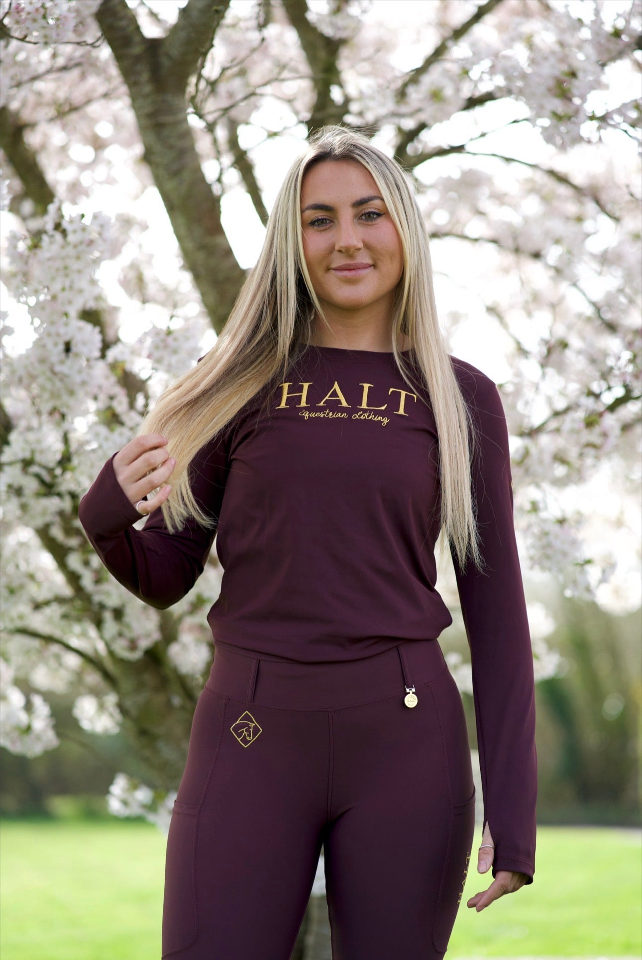 The Stayproof Riding Tights - Full Seat Silicone - Plum