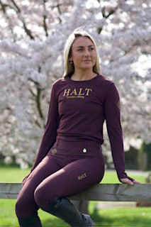 The Stayproof Riding Tights - Full Seat Silicone - Plum