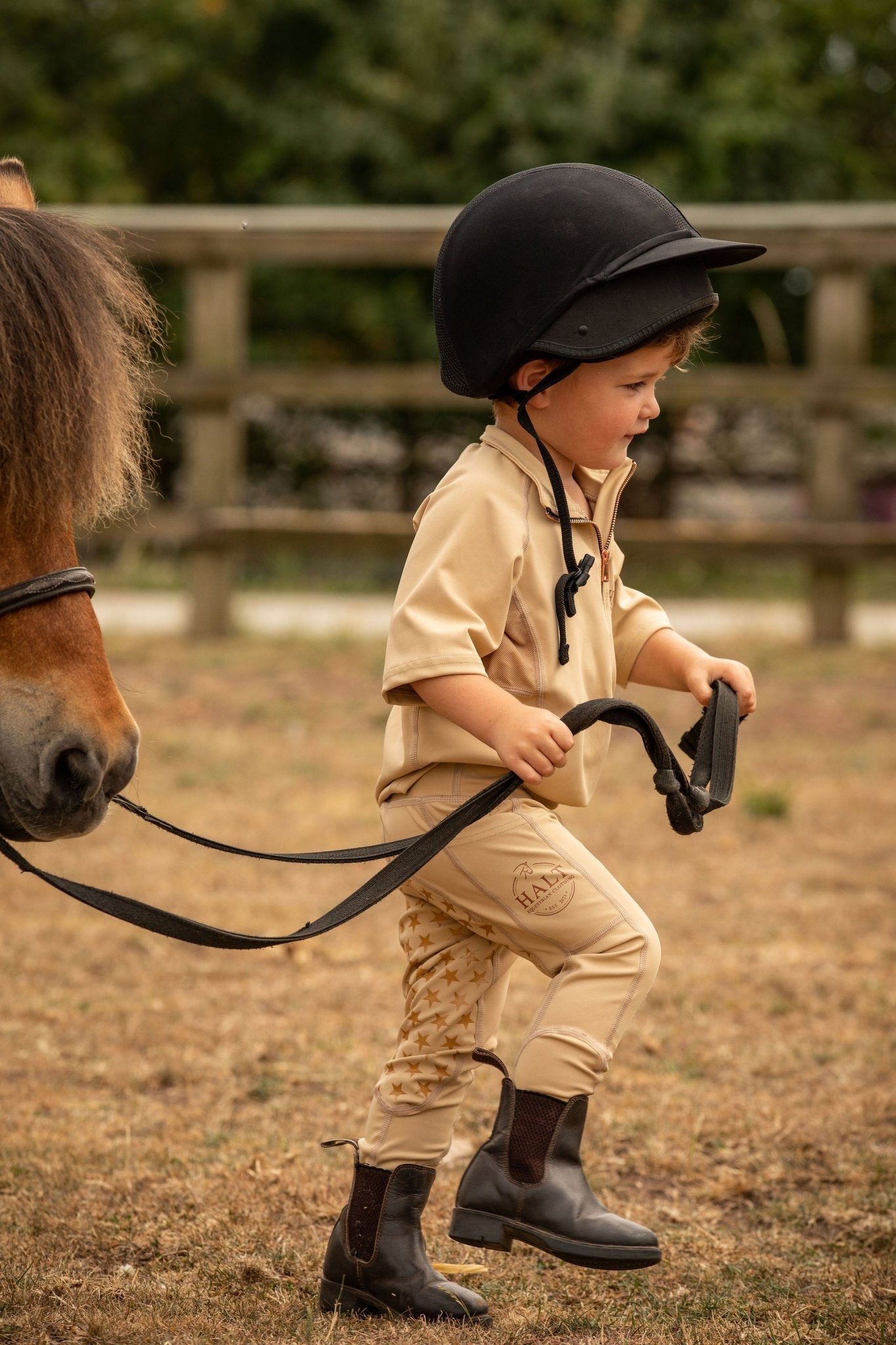 Children's Beige Riding Tights - Halt Equestrian