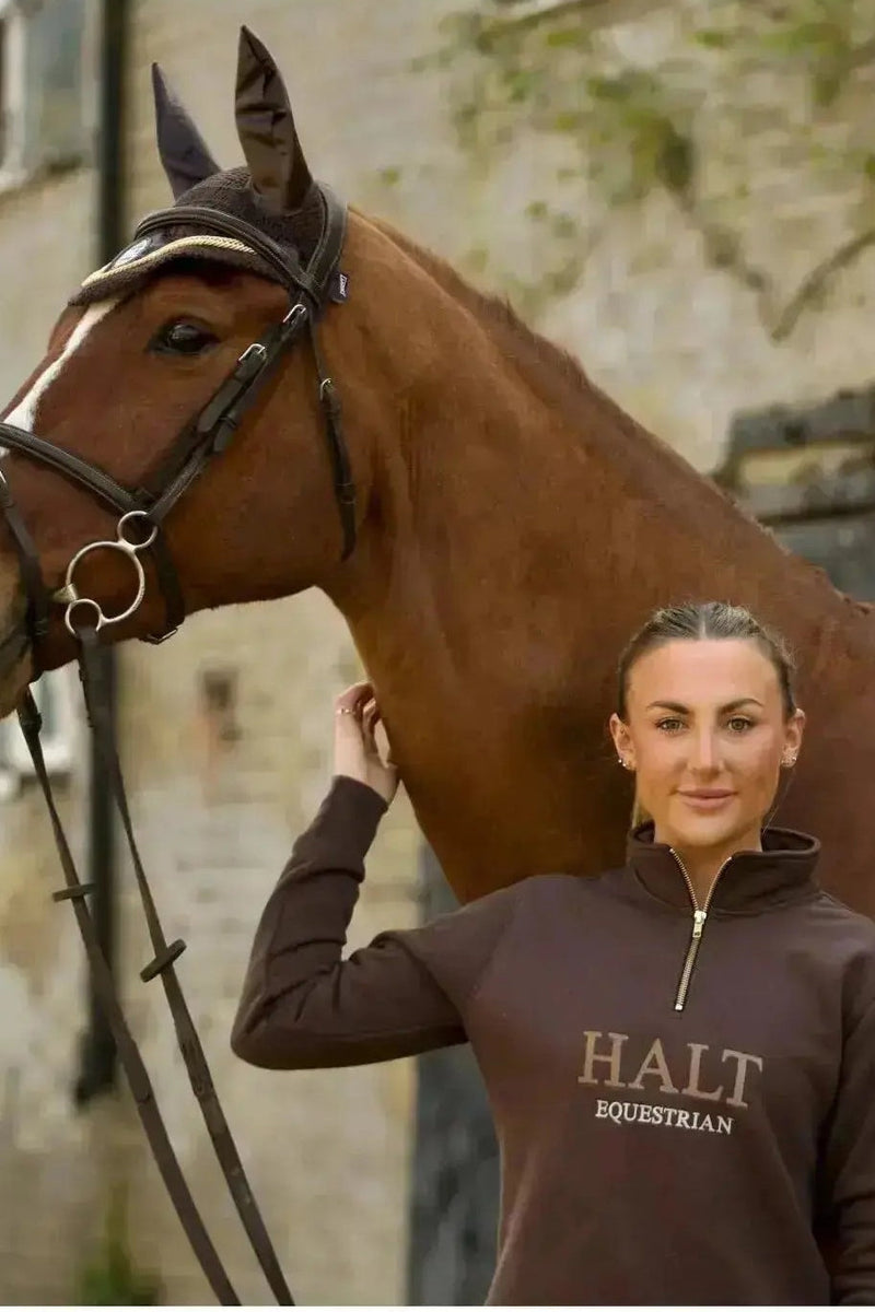 Chocolate Deluxe Half Zip - Halt Equestrian