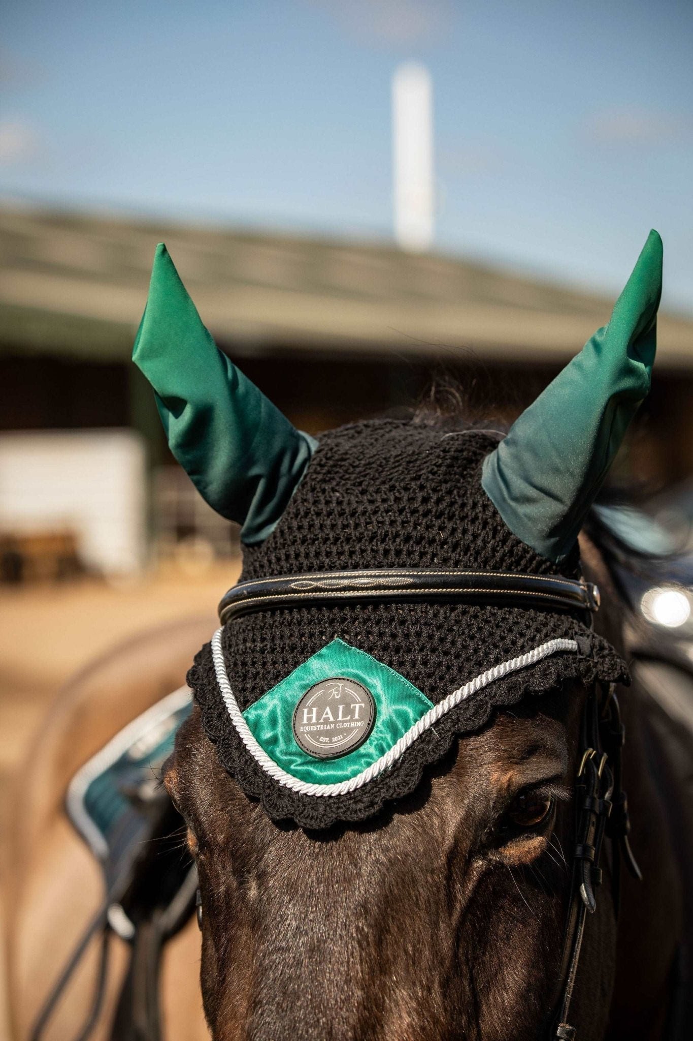 Emerald Green Fly Veil - Halt Equestrian