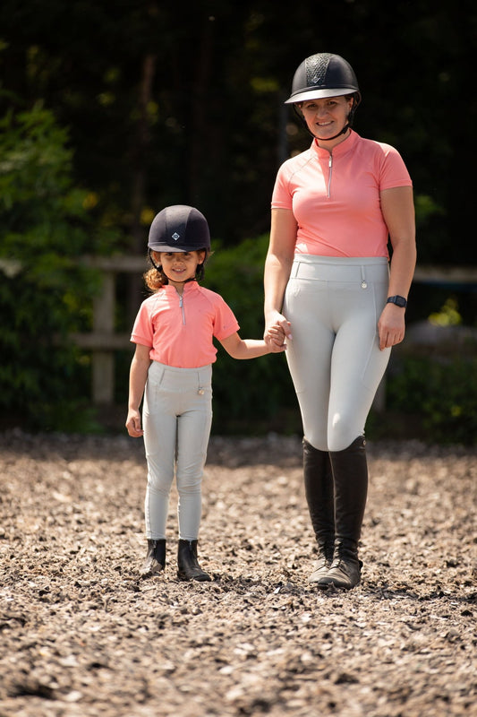 Kids Riding Leggings - droplet Grey - Halt Equestrian