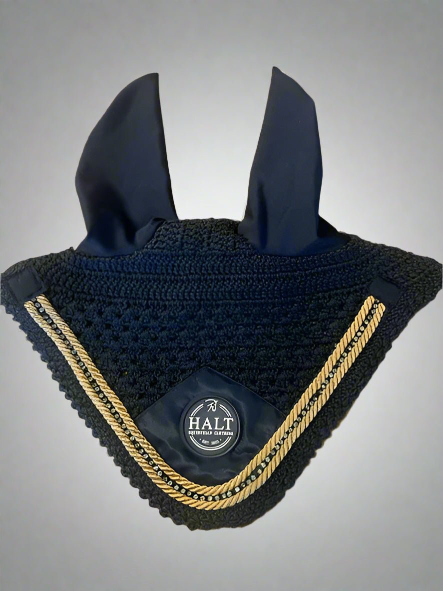 Limited Edition Navy Ear Bonnet - Halt Equestrian