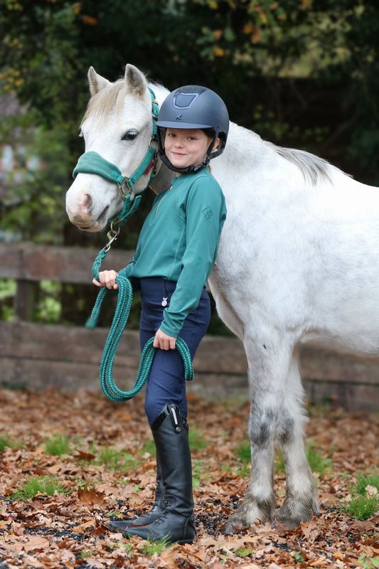 Navy Children's Riding Tights - Halt Equestrian