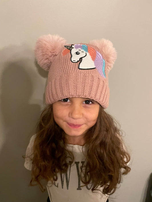 Pink Kids unicorn hat - Halt Equestrian