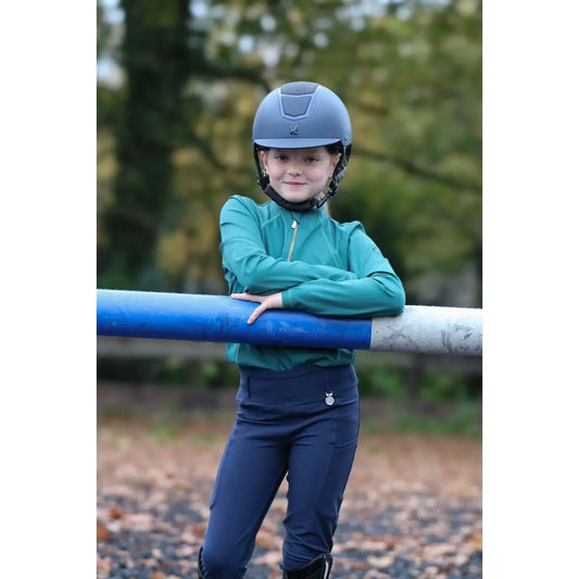 Premium Navy children’s Equestrian Riding Tights by Halt Equestrian - Superior Comfort and Style for Riders - Halt Equestrian