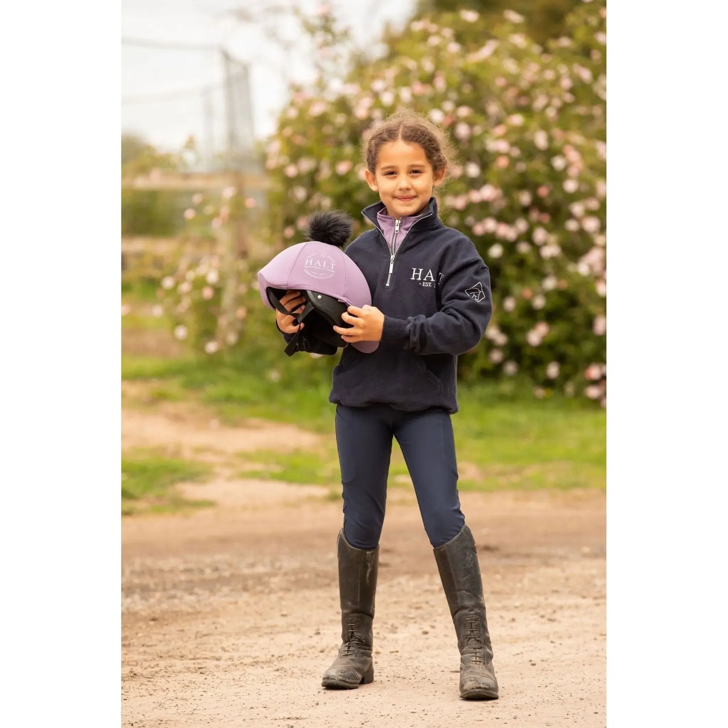 Premium Navy children’s Equestrian Riding Tights by Halt Equestrian - Superior Comfort and Style for Riders - Halt Equestrian