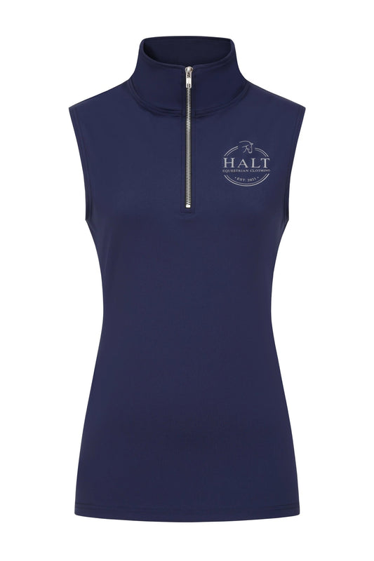Sleeveless Navy Riding Top - Halt Equestrian
