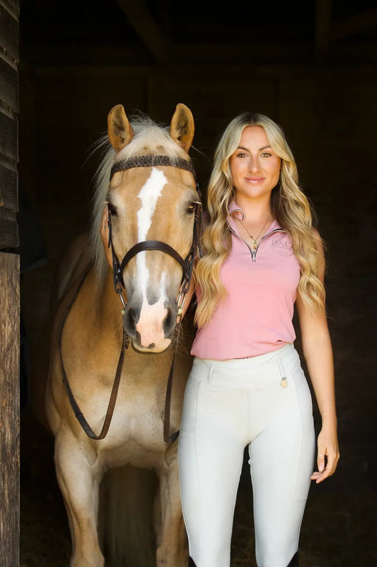 Sleeveless pink Riding Top - Halt Equestrian