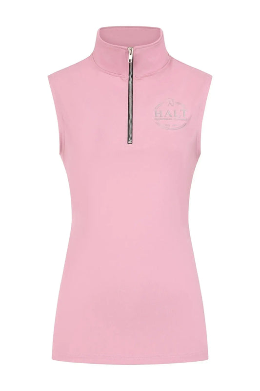 Sleeveless pink Riding Top - Halt Equestrian