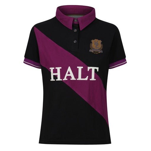 Black and purple Polo T-shirt - Halt Equestrian