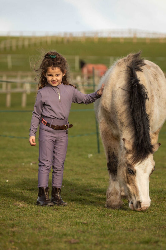 Children's Lilac Blossom riding tights - Halt Equestrian